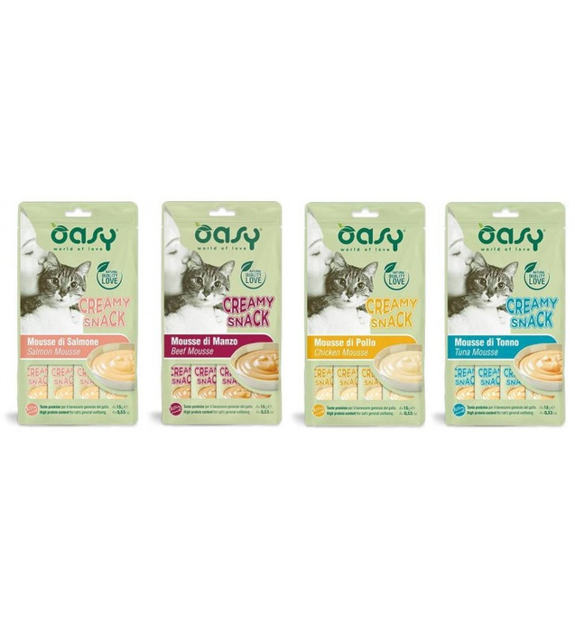 OASY Creamy Snacks Mix Smaków 4x60g Sklep Zoologiczny Online