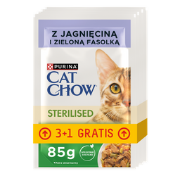 Purina Cat Chow Sterilised z jagnięciną i fasolką 4x85g