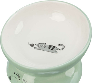 Trixie Miska podwyższona dla kota ceramika szałwiowa/biała 0.15l/13cm