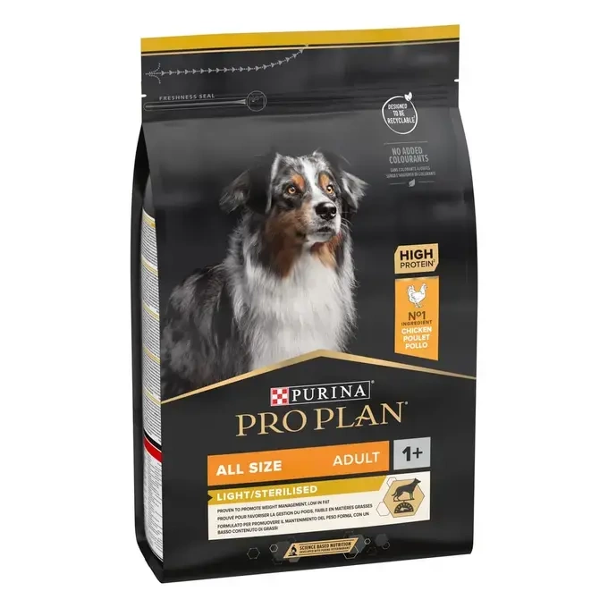 Purina PRO PLAN Light/Sterilised z Kurczakiem 3kg Karma dla Psów po Sterylizacji