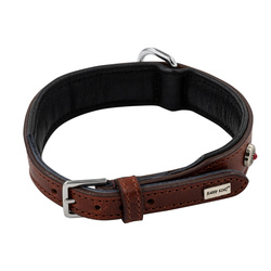 Barry King Obroża skórzana XS: 33-38cm x 26mm czerwony-czarny