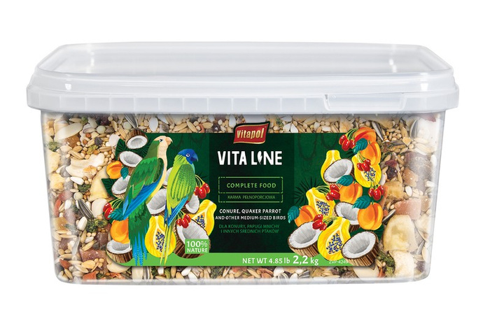 Vitapol vitaline karma dla konur, mnich i innych średnich ptaków 2,2kg