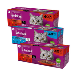 Whiskas Rybne Przysmaki 80x85g Klasyczne Posiłki 40x85g