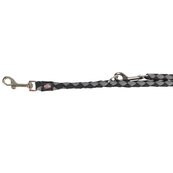 Trixie Smycz regulowana Cavo S-M: 2m/12mm czarno/srebrna