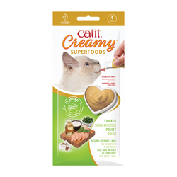 Catit Creamy Superfood przysmak dla kota kurczak z kokosem i jarmużem 4x10g