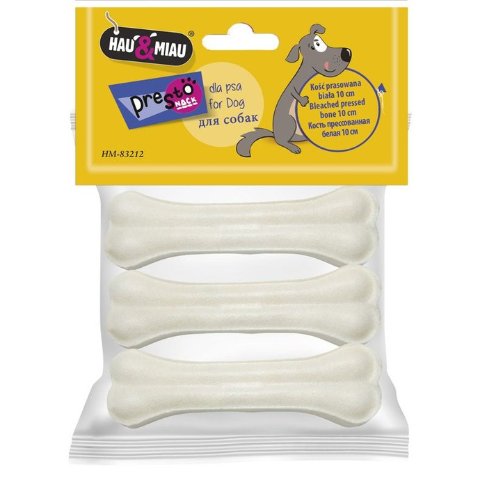 Hau&Miau kość prasowana biała 3szt 90g
