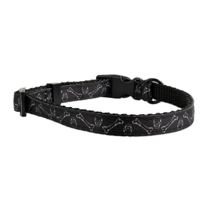 Barry King Obroża Czaszka-Kości czarny 20mm/35-54cm