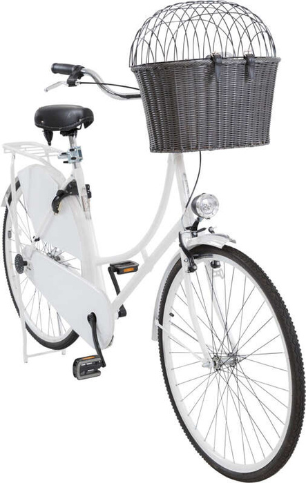 Trixie Kosz na rower z kratką 44x34x41cm antracyt, w zestawie uchwyt TX-13097