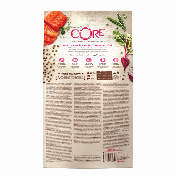 Wellness Core Sterilised Ocean d/kota łosoś 4 kg + gratis kremowa norka