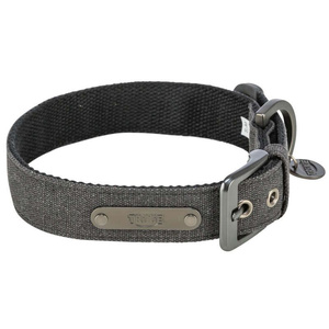 Trixie Obroża CityStyle bawełna czarna M-L: 40-47cm/30mm szeroka