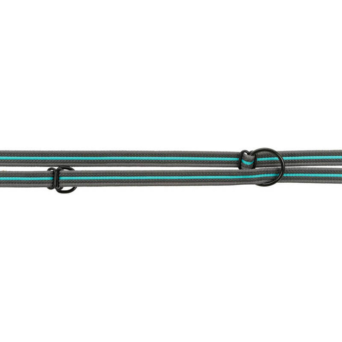 Trixie Smycz regulowana Fusion grafit/morski błękit taśma parciana L-XL: 2,00m/25mm bardzo długa