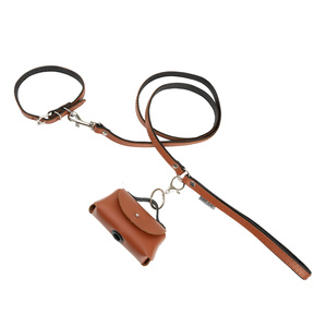 Barry King Obroża skórzana dla psa koniak/czarny L-XL 25mm/55cm
