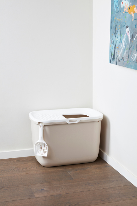 Savic Hop In kuweta biało-brązowa plastik 58,5x39x39,5cm