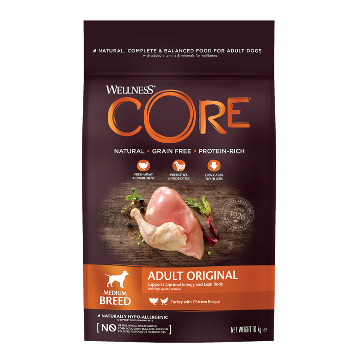 Wellness Core Adult Original karma sucha dla dorosłych psów średnich ras indyk i kurczak 10 kg