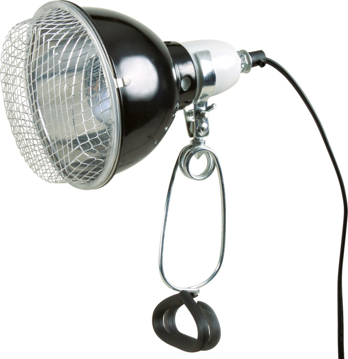 Trixie Lampa z klamrą zaciskową czarna z siatką ochronną 14cm 100W