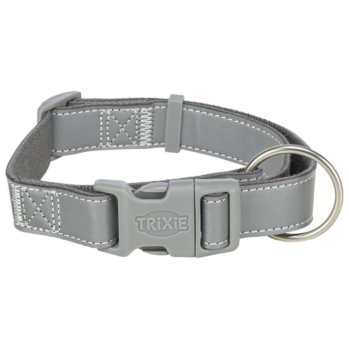 Trixie Premium Reflect obroża dla psa grafitowa XS-S: 25-35cm/20mm odblaskowa