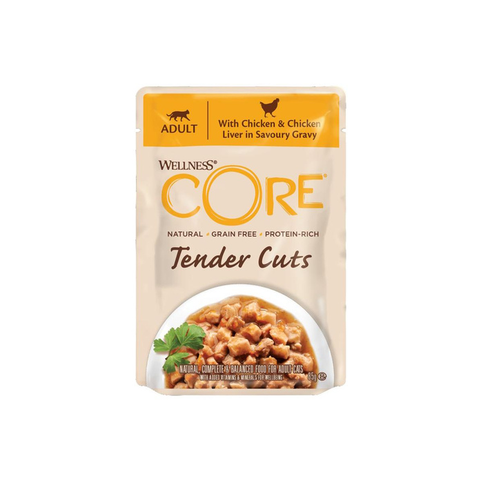 Wellness Core Tender Cuts Karma Mokra Kurczak Wątróbka 85g