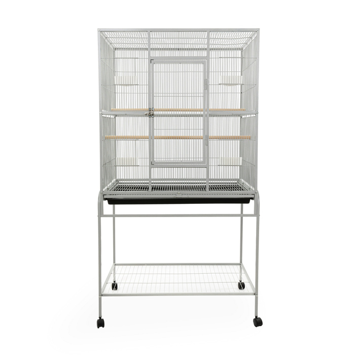 Panama Pet Woliera dla ptaków srebrna na kółkach 82x52x150cm