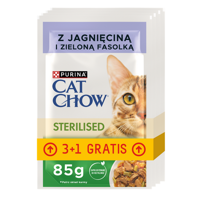 Purina Cat Chow Sterilised z jagnięciną i fasolką 4x85g