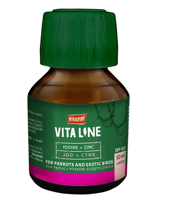 Vitapol vitaline Cynk+ jod dla papug i ptaków egzotycznych 50ml