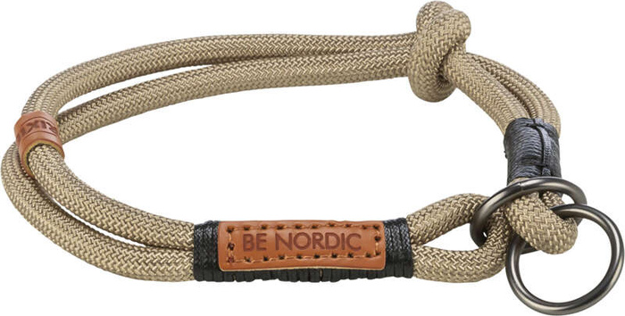 Obroża zaciskowa Be Nordic M: 45cm/8mm piaskowa/czarna Linka
