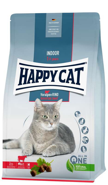 HappyCat Indoor z wołowiną bawarską 4kg