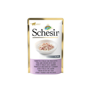 Schesir Tuńczyk i Kurczak z Szynką w Galaretce zestaw 12x 85g