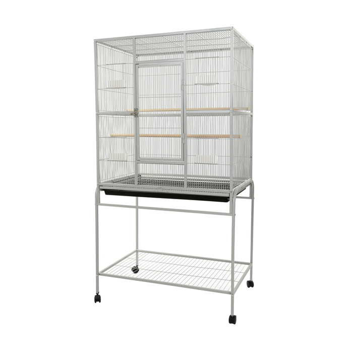Panama Pet Woliera dla ptaków srebrna na kółkach 82x52x150cm