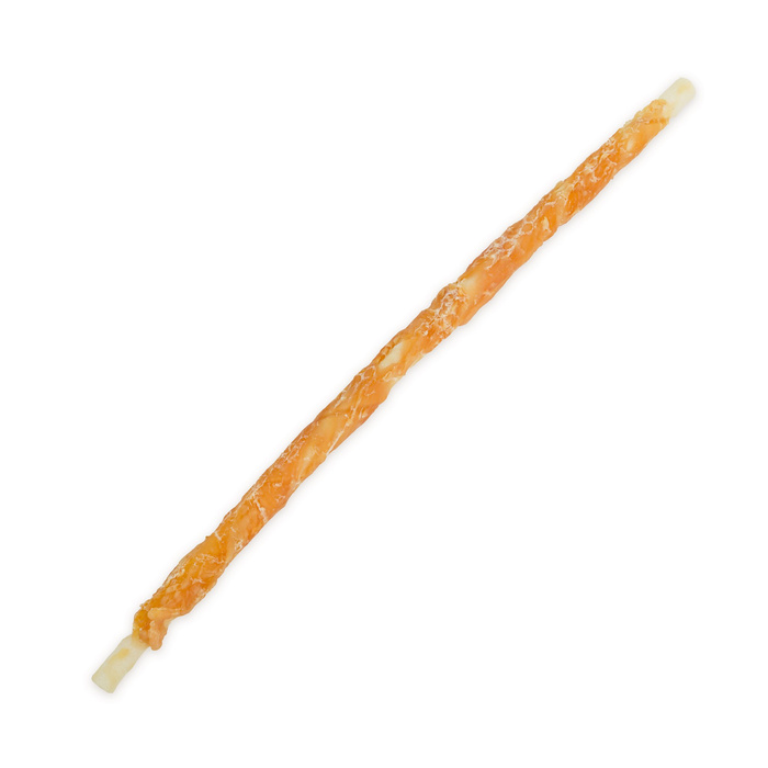 Hau&Miau Pausesnack przysmak dla psa patyk ze skóry owiniety kurczakiem 30cm śr. 1cm 500g