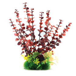 Aqua Natura Roślina do dekoracji akwarium czerwona plastikowa 31cm długie łodygi i drobne liście