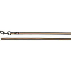 Trixie Smycz Fusion Tracking M–XL: 3m/17mm grafit/papaja Taśma parciana gumowana