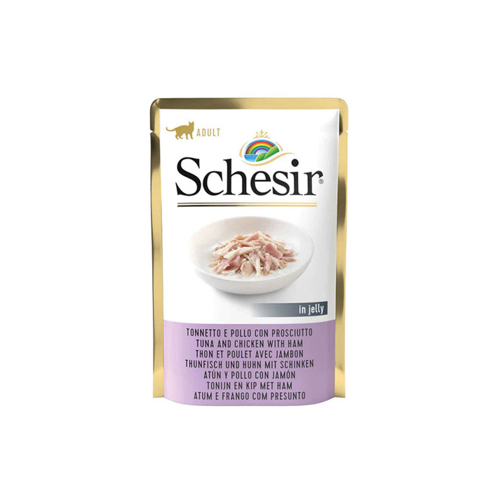 Schesir Tuńczyk i Kurczak z Szynką w Galaretce zestaw 12x 85g
