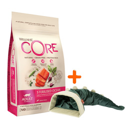 Wellness Core Sterilised Ocean d/kota łosoś 4 kg + gratis Zielona Norka