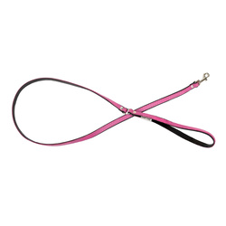 Barry King Smycz skórzana dla psa różowy/czarny M-L 20mm/120cm