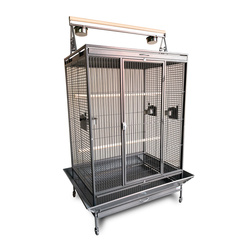 Panama Pet Woliera dla ptaków ciemnoszara na kółkach 119,1x93,1x180cm