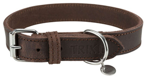 Obroża z grubej skóry Rustic M-L: 42-48cm/25mm ciemnobrązowa