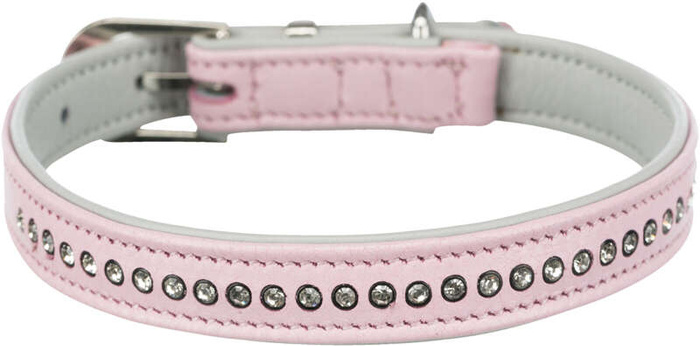 Obroża z kryształami górskimi Active Comfort XS-S: 20-24cm/12mm różowa