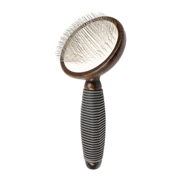 Barry King Szczotka pudlówka dla zwierząt drewno bukowe stal tworzywo TPR 9,1x17,9 cm