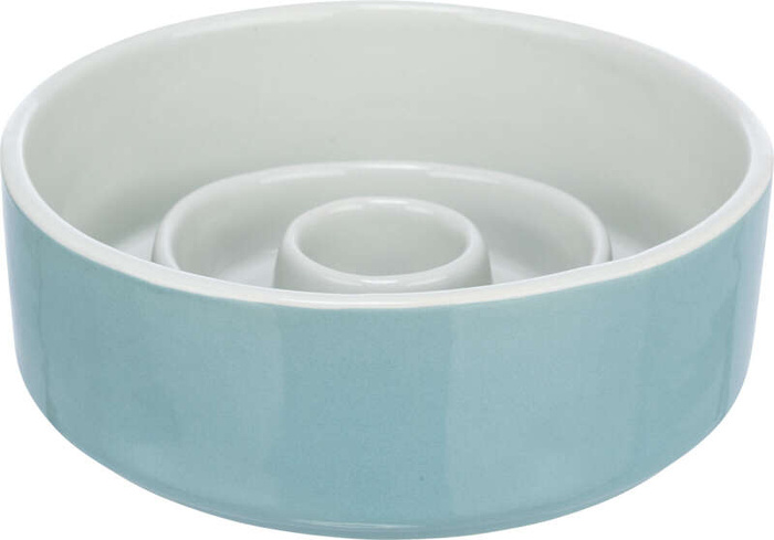 Trixie Miska ceramiczna Slow Feeding szaro/niebieska 0,45l/14cm spowalniająca jedzenie