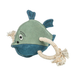 Trixie Ryba na linie zabawka dla psa skóra/lina 28 cm