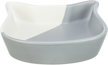 Trixie Miska ceramiczna dla kota w kształcie głowy kota szara/biała 0,2l/13cm