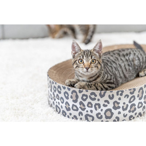 Trixie Leo – Drapak kartonowy i legowisko dla kota (Kremowa Panterka) 63cm