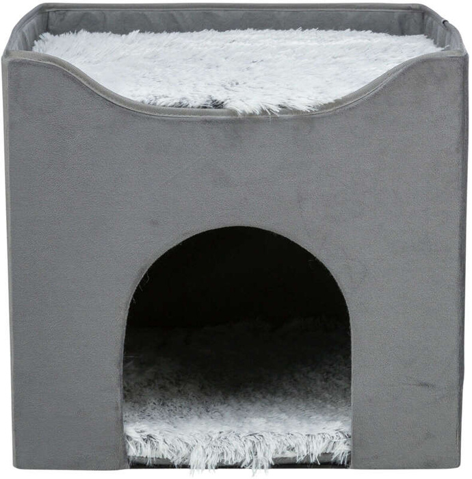 Trixie Legowisko zamknięte dla psa/kota Harvey szare/biało-czarne 38x38x38cm