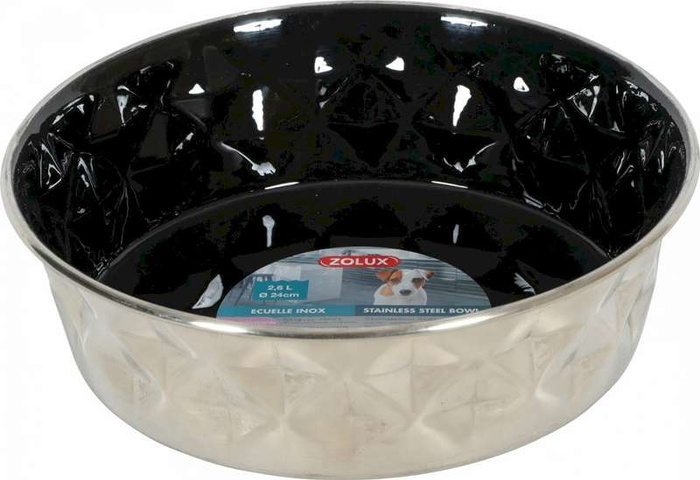 Zolux Miska Inox Diamond dla psa czarna 1,15l