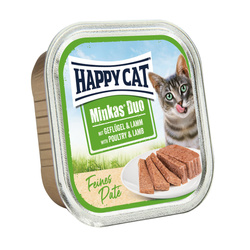 Happy Cat Minkas duo deserówka pasztet dla kota kurczak i jagnięcina 100g