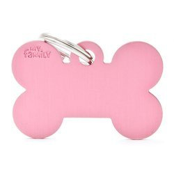 MY FAMILY adresówka grawerowana Duża Kość Różowa