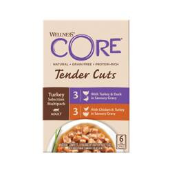 Wellness Core Tender Cuts Turkey Selection Multipack zestaw saszetek dla kotów dorosłych indyk 3x2 smaki 6x85g/510g