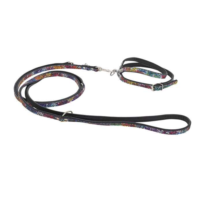 Barry King Szelki dla psa skórzane Kwiaty SX-S 12mm/40cm