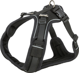Trixie Premium FlexMesh szelki czarne M: 58-80cm/20mm dla mopsa i buldoga
