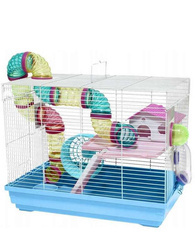 Panama Pet Klatka dla gryzoni do czasowego pobytu 47x30x37 cm biało/ niebieska